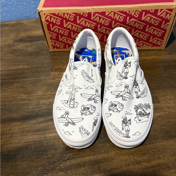 Vans White Slip-On Shoes - Picture 1 of 5